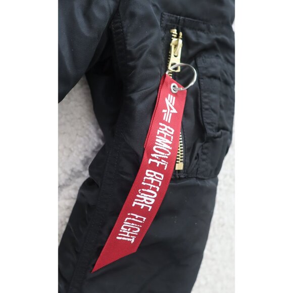 ALPHA INDUSTRIES Women's Black Nylon MA-1 Flight Reversible Zip Bomber Jacket XS - Picture 9 of 11